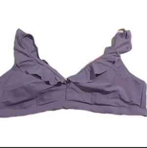 Time and Tru Lavender Ruffled Bikini Top